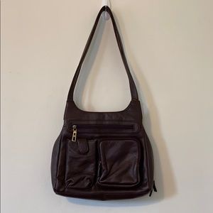 LEATHER BAG *tons* of pockets in GREAT used cond.!